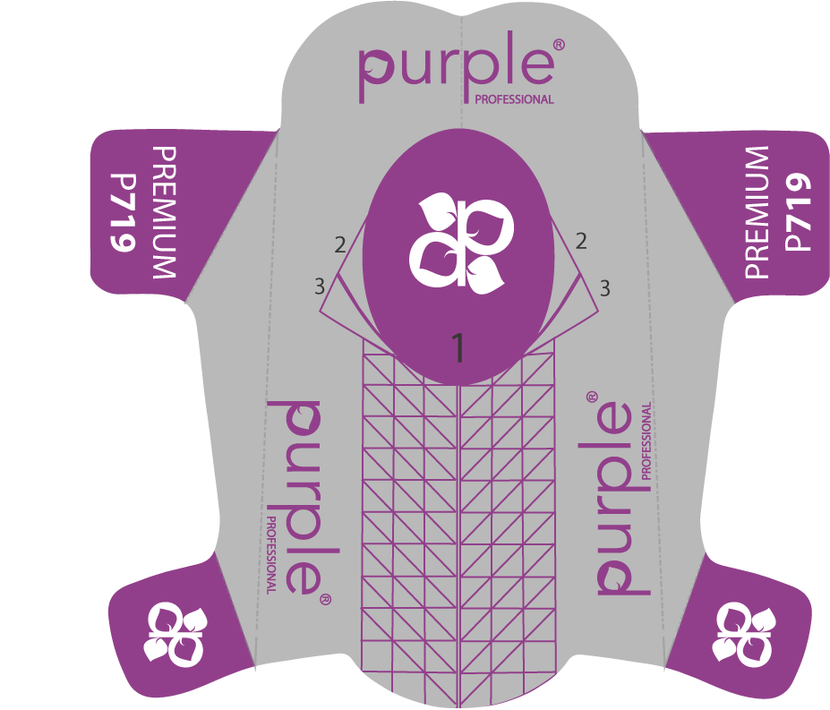 MOLDE PREMIUM NAIL FORMS 500 PCS RF:P719 (PURPLE PROFESSIONAL)