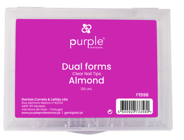120 TIPS DUAL ACRIGEL ALMENDRA -C-TRANSPARENTE RF:1596 (PUR)